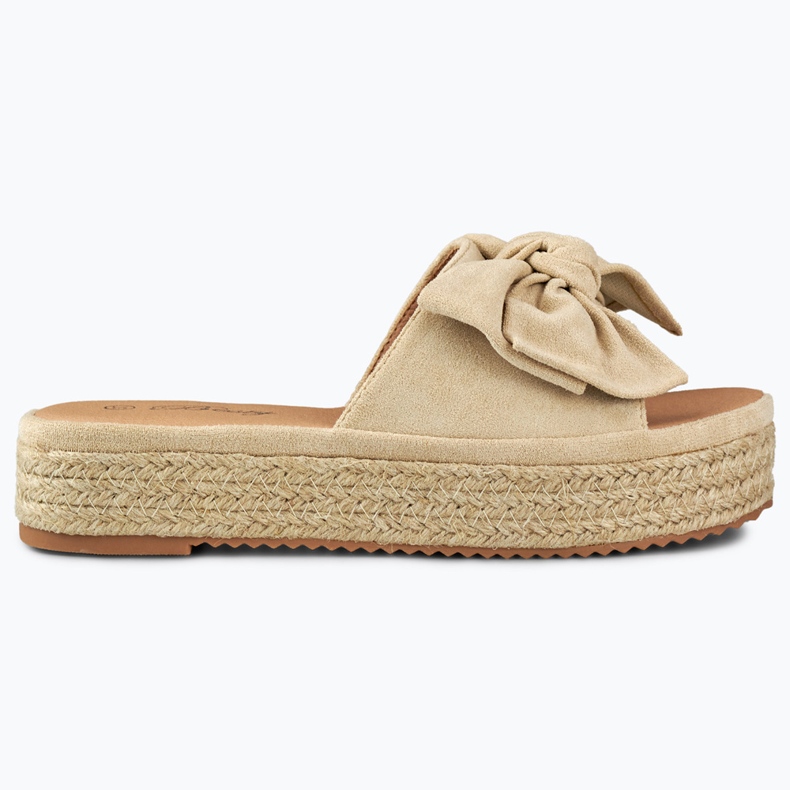 Beige espadrillor med rosett
