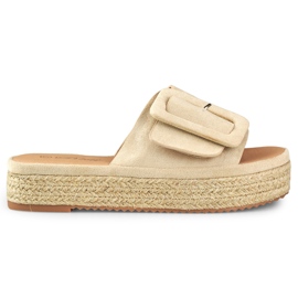 Beige espadrillor i mocka för kvinnor