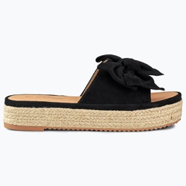 Svarta espadrillor med rosett