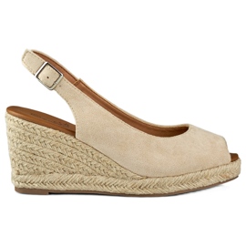 Espadrillor i beige mocka för kvinnor