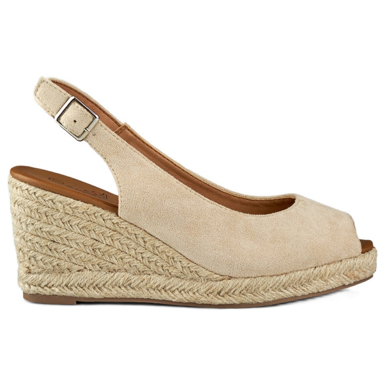 Espadrillor i beige mocka för kvinnor