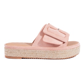 Shelovet espadrille i mocka rosa