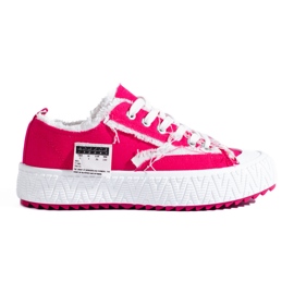 Shelovet fuchsia plattformssneakers rosa