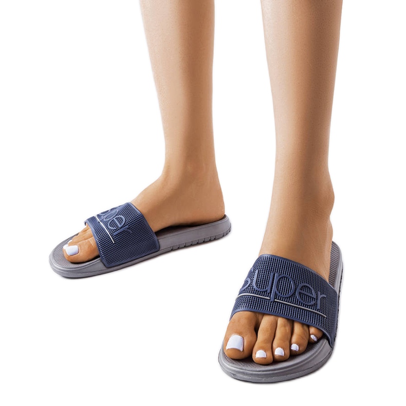 Grå gummitofflor från Azelio blå