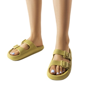 Gröna gummisliders med spännen från Padova