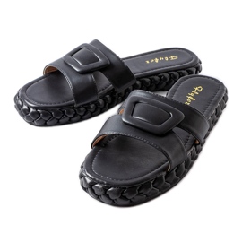 Svarta platåsandaler från Francesco