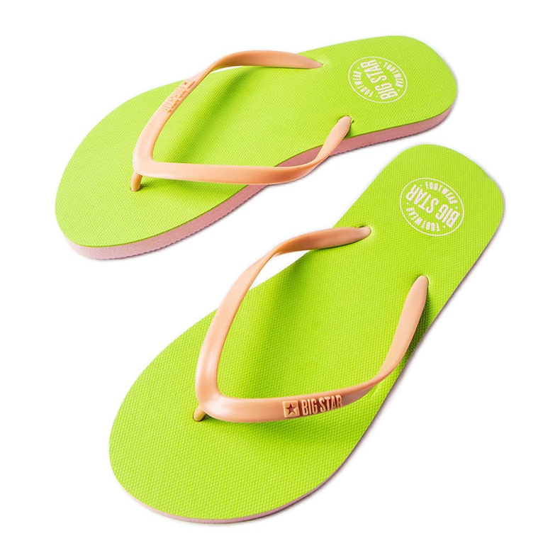 Gröna och rosa flipflops Big Star FF274A330