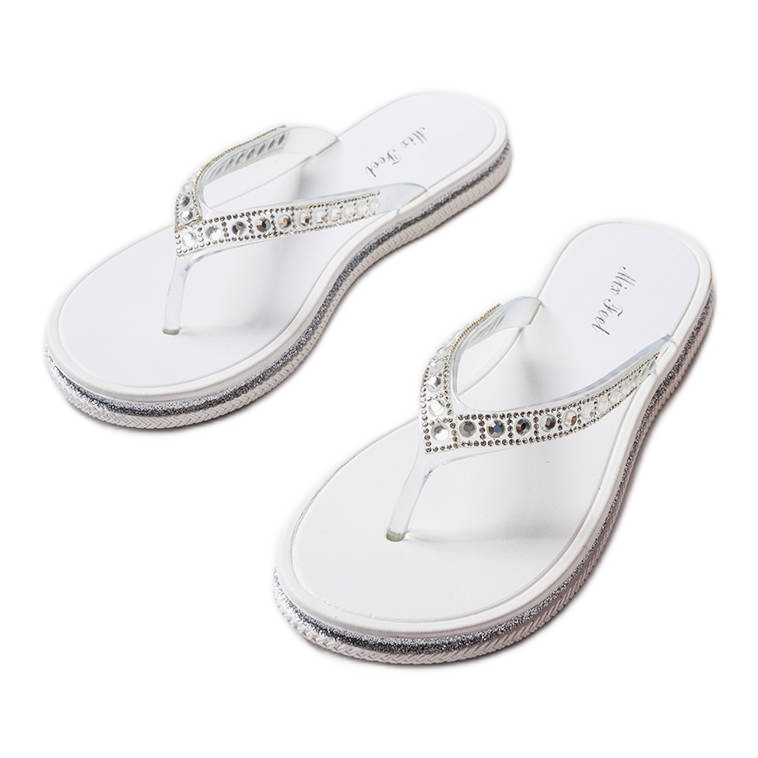 Vita flip-flops med cubic zirconia Patrier