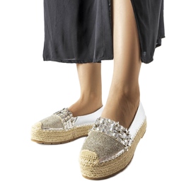 Silver espadrillor med cubic zirconia från Lauro