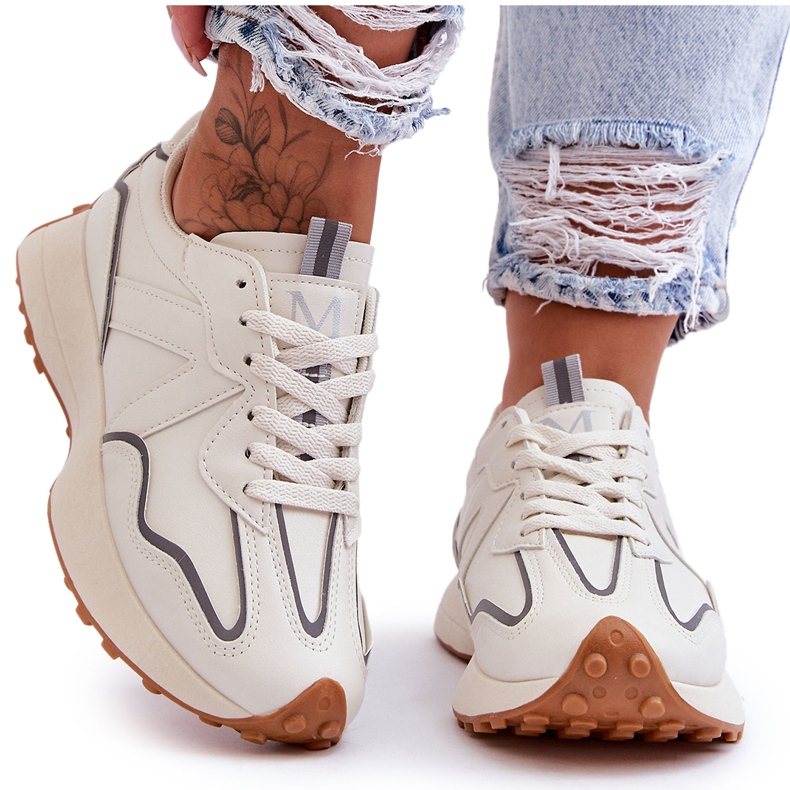 FJ1 Sportskor dam Beige Faro vit