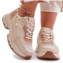 PM1 Sportskor med snörning Beige Escape Platform