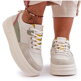 FJ1 Damsportskor på en massiv plattform Flerfärgad Gemma vit