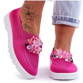 PM1 Slip-On Sneakers för kvinnor med stenar Fuchsia Enkel rosa