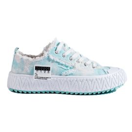 Sneakers på en tjock plattform blå Shelovet