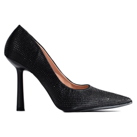 Shelovet svart strass pumps