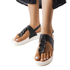 Svarta kilasandaler från Castelletto