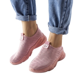 Rosa textilsneakers från Aaron