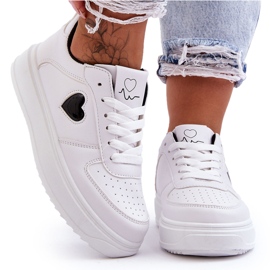 FJ1 Klassiska Sportskor Med Hjärta Vitt Och Svart Amore