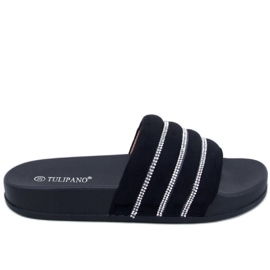 Lynne Black rhinestone rutschbanor svart