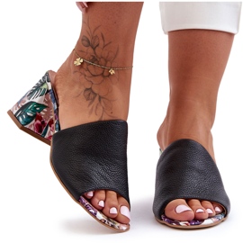 Lewski Shoes Högklackat läder för kvinnor Leski-skor 3209/K Svart