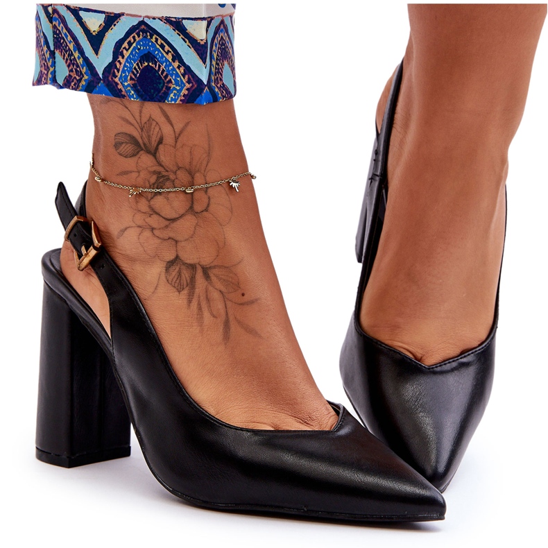 Klassiska Peep Toe Pumps Black My Love svart