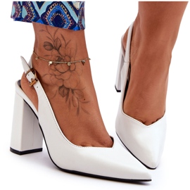 Klassiska Peep Toe Pumps White My Love vit