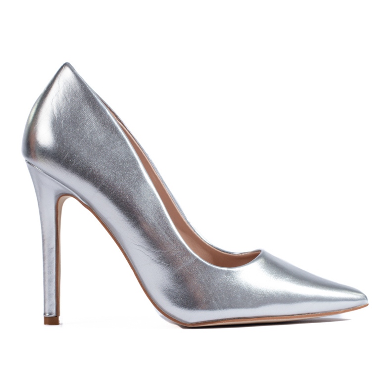 Metallic silver högklackade pumps från Shelovet silver-