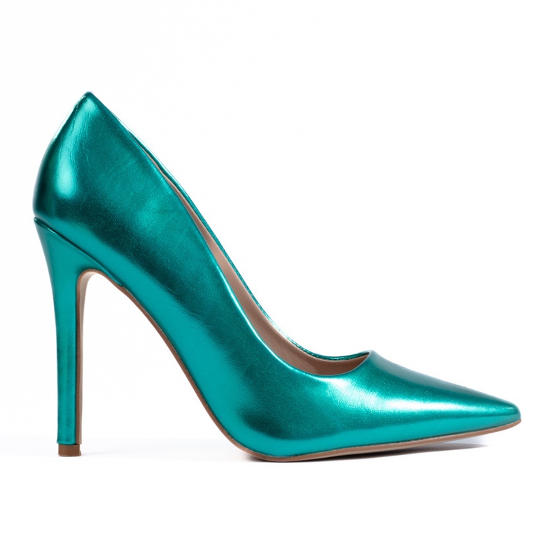 Metallic gröna högklackade pumps från Shelovet
