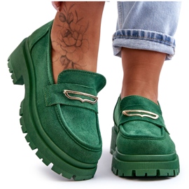 PS1 Slip-on Loafers i mocka för kvinnor Grön Pure Love