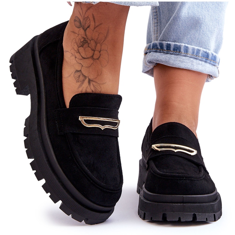 PS1 Slip-on Loafers i mocka för kvinnor Svart Pure Love