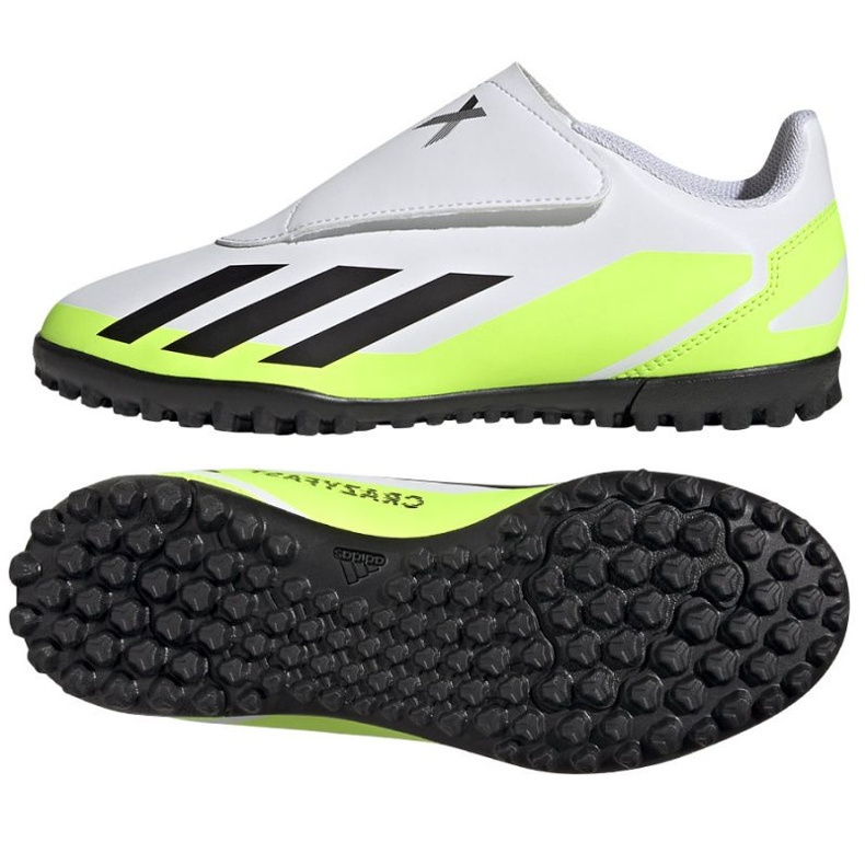 Adidas X Crazyfast.4 Vel Tf Jr IE4060 fotbollsskor vit vit