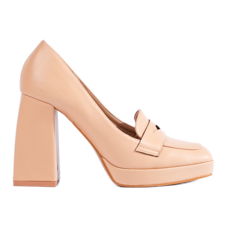 Beiga brogues med ett tjockt block från Shelovet beige