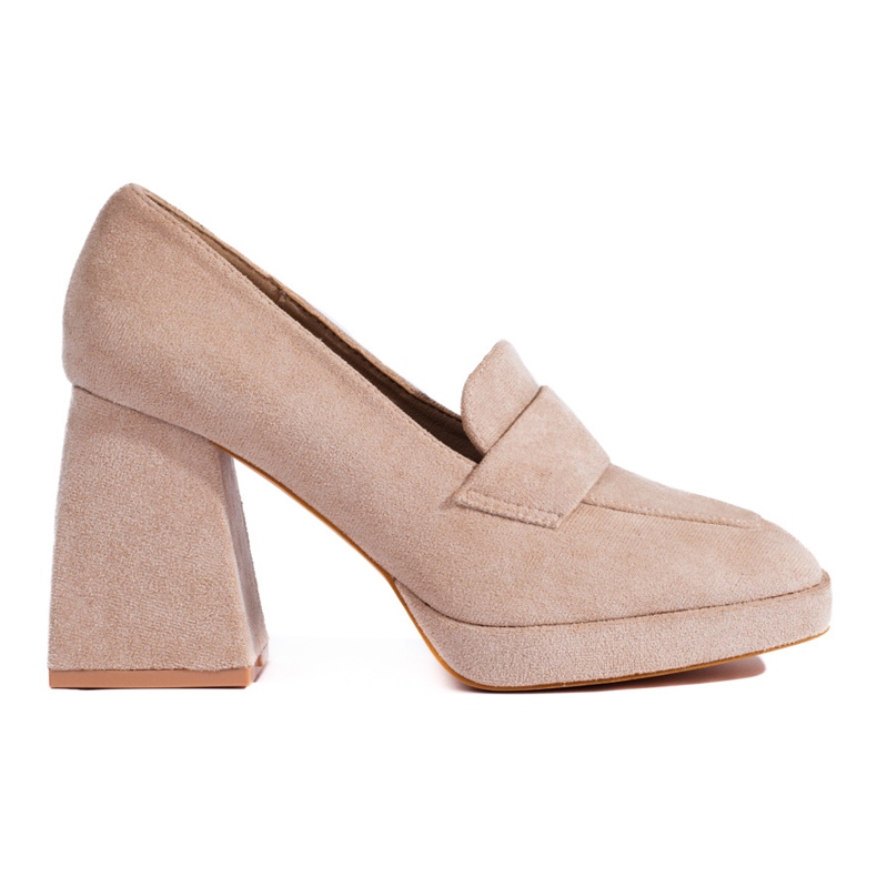 Beige högklackade pumps från Vinceza