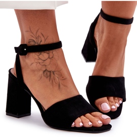 Harriet svarta mocka sandaler med hög klack