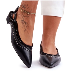 PG1 Läderballerinor med dubbar Svart Laroshe