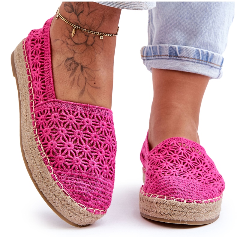 PG1 Dam Openwork Espadrilles Rosa One Lover