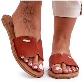 Bekväma sandaler med platt klack för kvinnor Brun Coraline