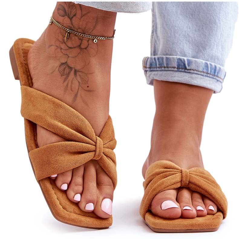 Camel Vanilla Sky Velourtofflor för kvinnor brun