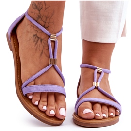 Platta sandaler med dragkedja för kvinnor Lila Jullie purpur