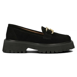 Filippo DP4916 loafers i lädermocka på plattformen svarta