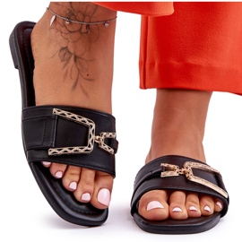 Klassiska svarta imponerande tofflor för kvinnor