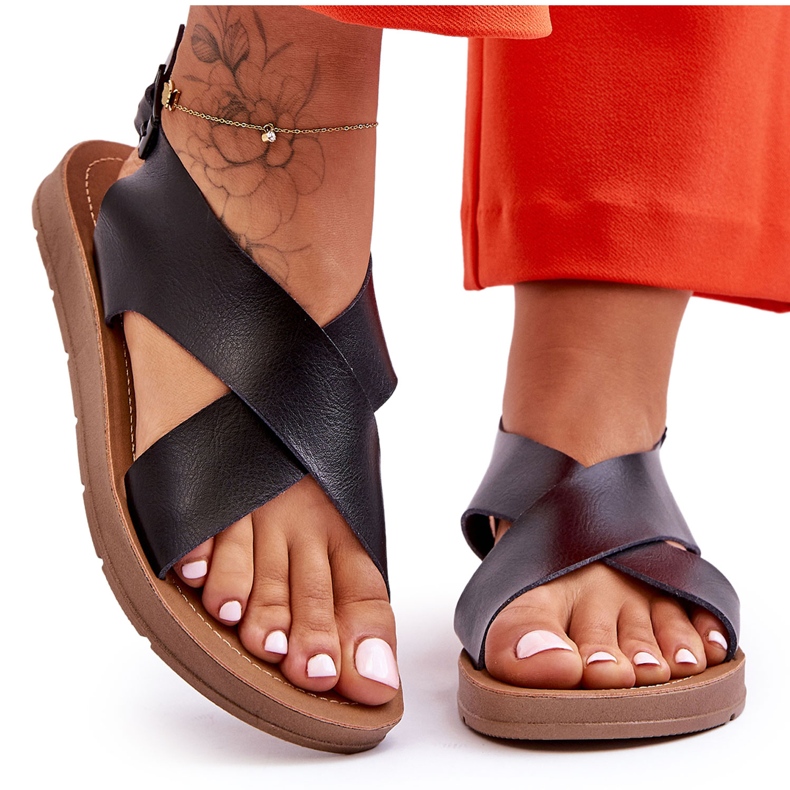 PG1 Lätt klassiska damsandaler Svart Lenny