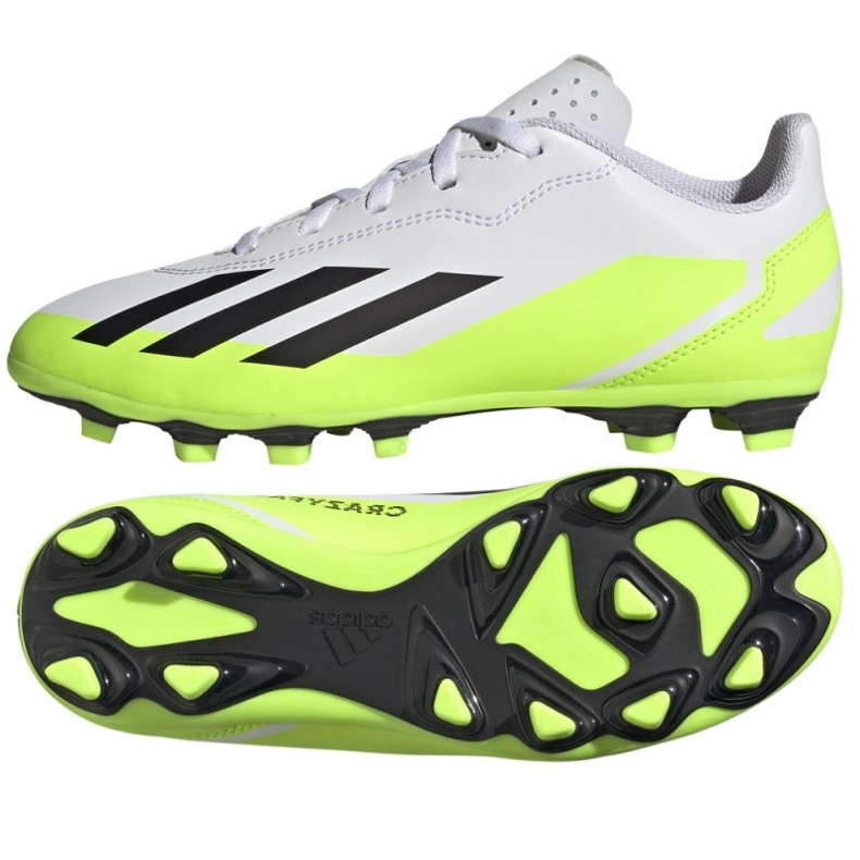 Adidas X Crazyfast.4 FxG Jr IE1588 fotbollsskor vit vit
