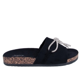 Kork rutschbanor med strass Dietz Black svart