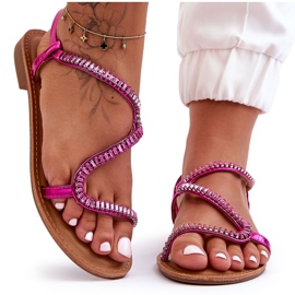 Hayen Slip-on sandaler för kvinnor med utsmyckningar Rosa