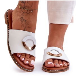 Damsandaler med vit sherrydekoration