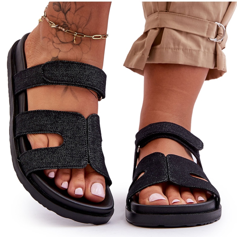 Kvinnors tofflor kardborreband Svart Jose