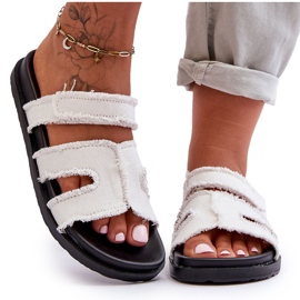 Kvinnors kardborretygtofflor Vit Lamirose