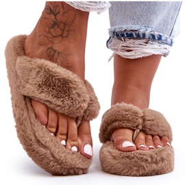 Dam Pälstofflor Tofflor Brun Elma