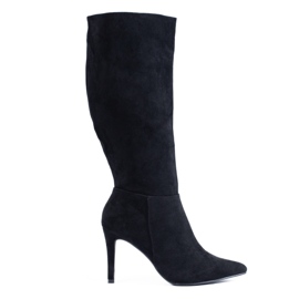 Svarta klackskor i mocka från Shelovet